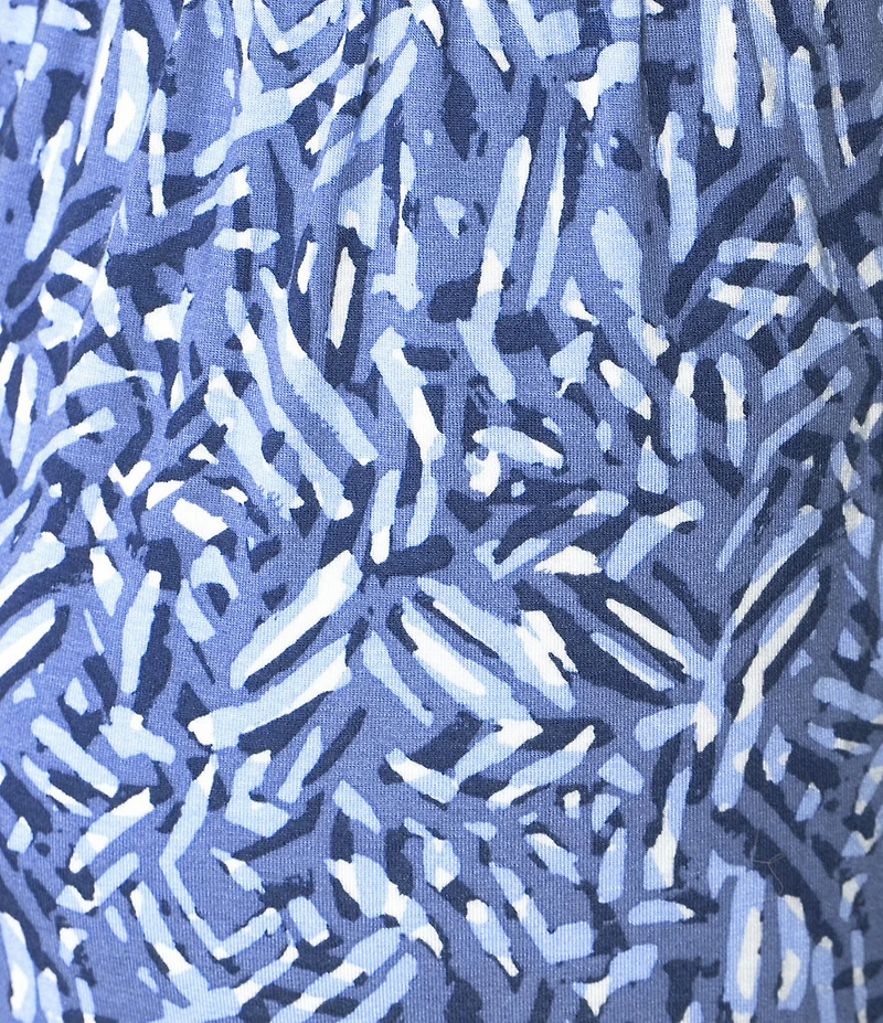 Nottibianche Texture Line Print Drawstring Tie Knit Coordinating Sleep Pants