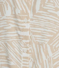 Nottibianche Woven Geo Animal Short Sleeve Notch Collar Button Front Caftan