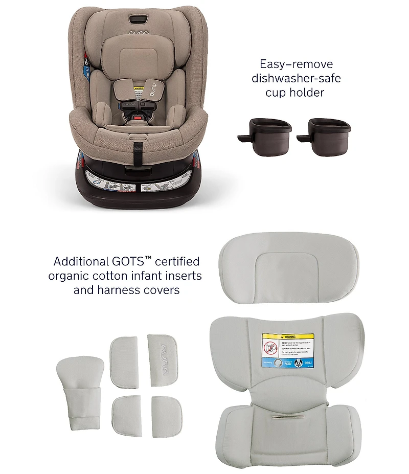 Nuna REVV 360° Rotating Rear and Forward Facing Convertible Car Seat - Caviar Edition