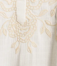 Nurture 3/4 Sleeve Embroidered Top