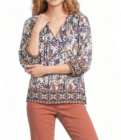 Nurture 3/4 Sleeve V-Neck Peasant Top