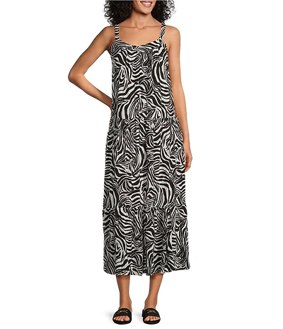 Nurture Animal Print Sleeveless V-Neck Maxi Dress