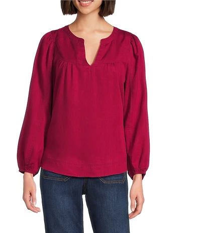 Nurture Bracelet Sleeve Notch Neck Blouse
