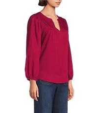 Nurture Bracelet Sleeve Notch Neck Blouse