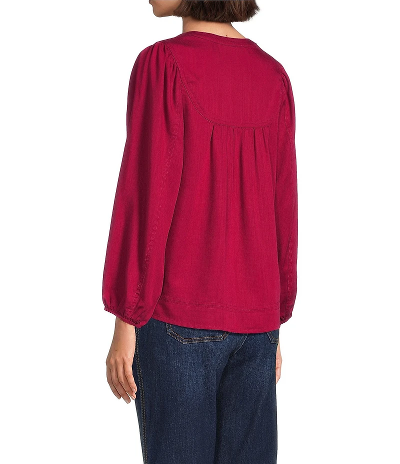 Nurture Bracelet Sleeve Notch Neck Blouse