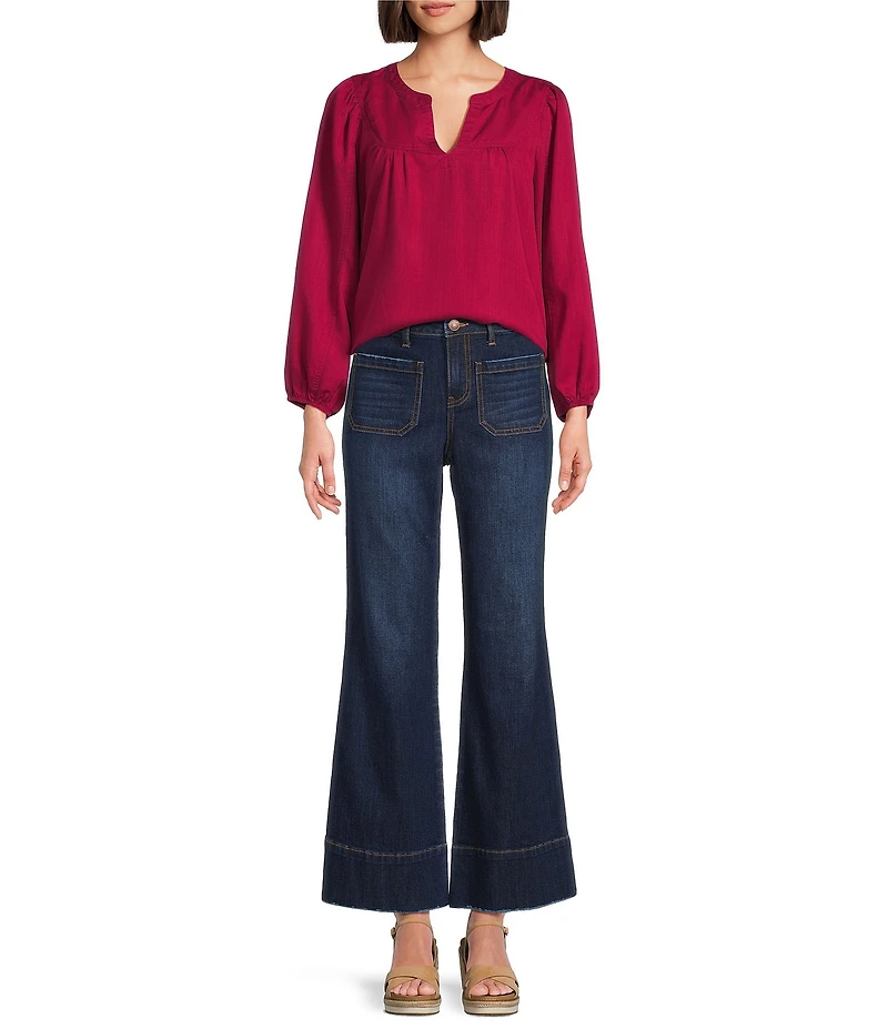 Nurture Bracelet Sleeve Notch Neck Blouse