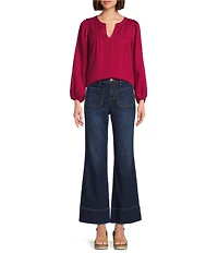 Nurture Bracelet Sleeve Notch Neck Blouse
