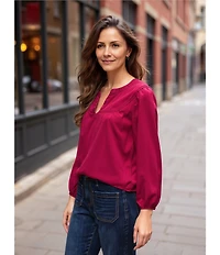 Nurture Bracelet Sleeve Notch Neck Blouse