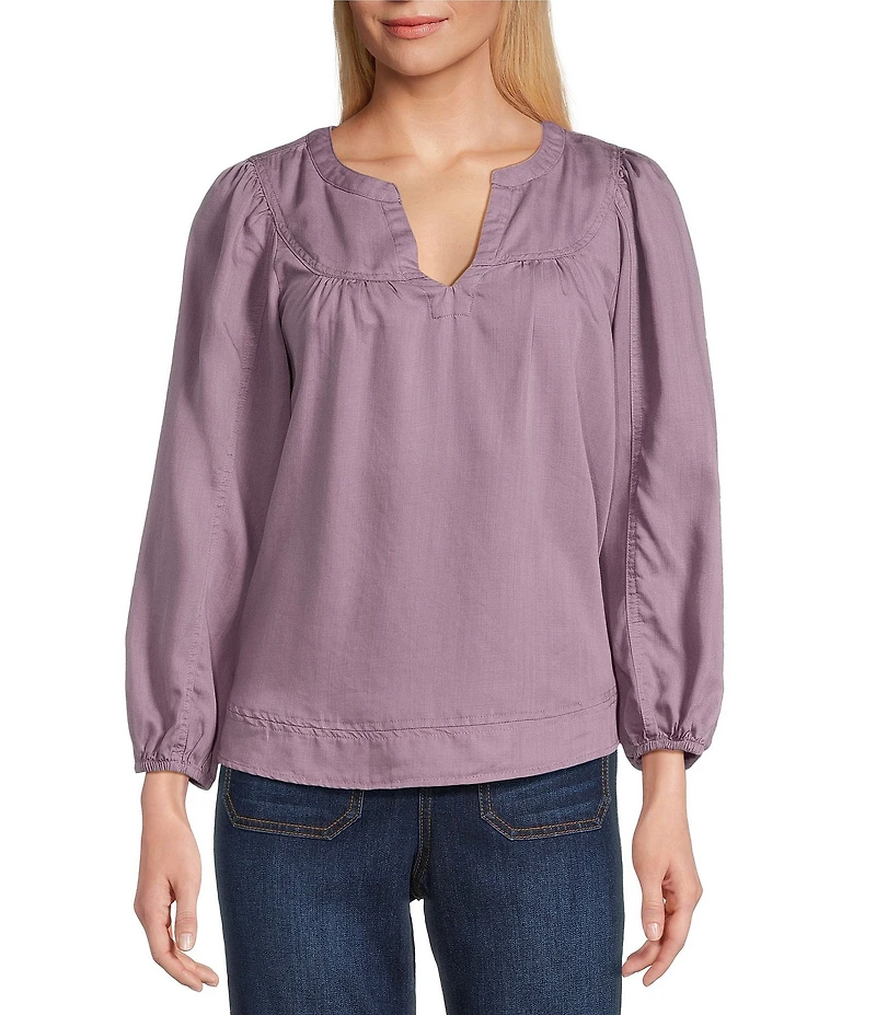 Nurture Bracelet Sleeve Notch Neck Blouse