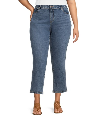 Nurture by Westbound Plus Size High Rise 5-Pocket Slim Crop Rolled Cuff Boyfriend Jeans