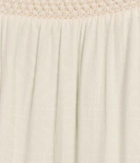 Nurture by Westbound Plus Size Woven Long Sleeve Button Front Novelty Smocking Top