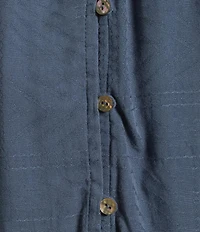 Nurture by Westbound Woven Long Sleeve Button Front Novelty Smocking Top