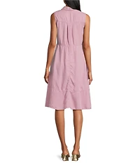 Nurture Collared Sleeveless Button Front Midi Dress