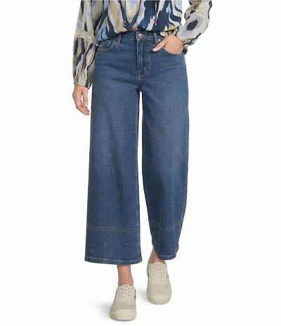 Nurture Drapey Stretch Denim High Rise Cropped Palazzo Pants