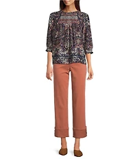 Nurture Elbow Sleeve Crew Neck Top