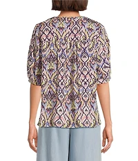 Nurture Elbow Sleeve Henley Neck Blouse