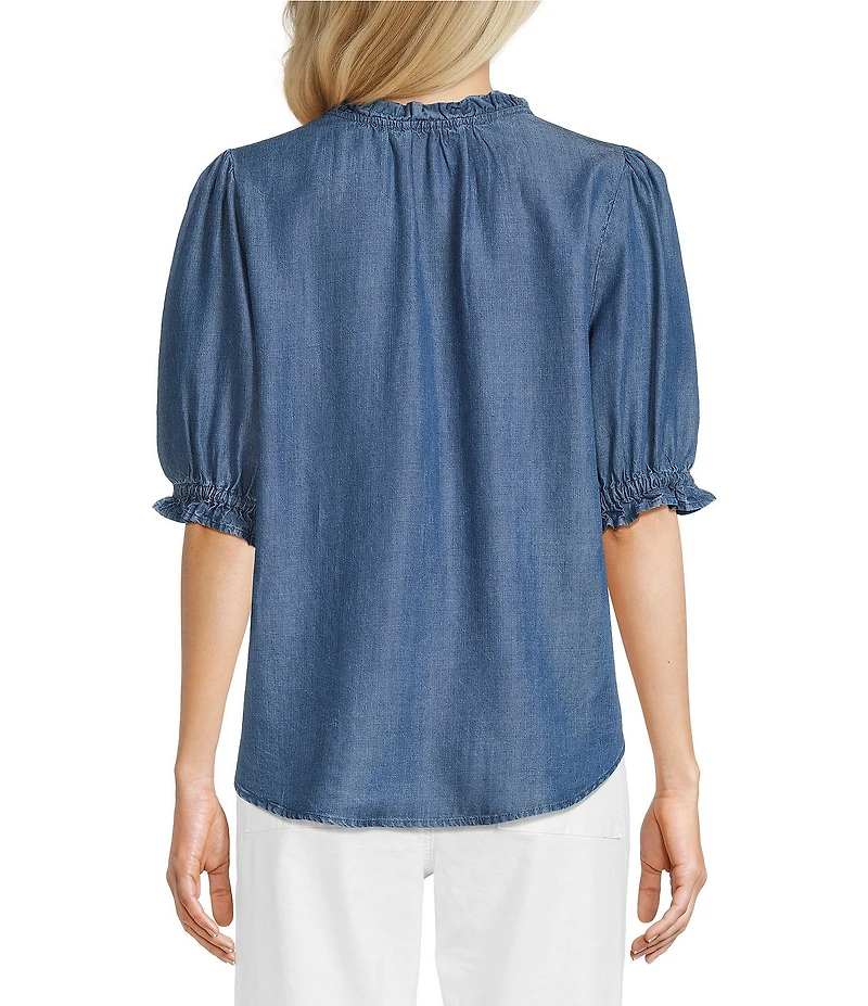 Nurture Elbow Sleeve Notch Neck Top