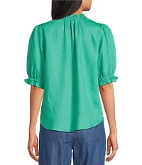 Nurture Elbow Sleeve Notch Neck Top