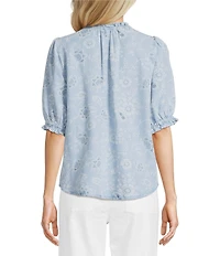 Nurture Elbow Sleeve Notch Neck Top