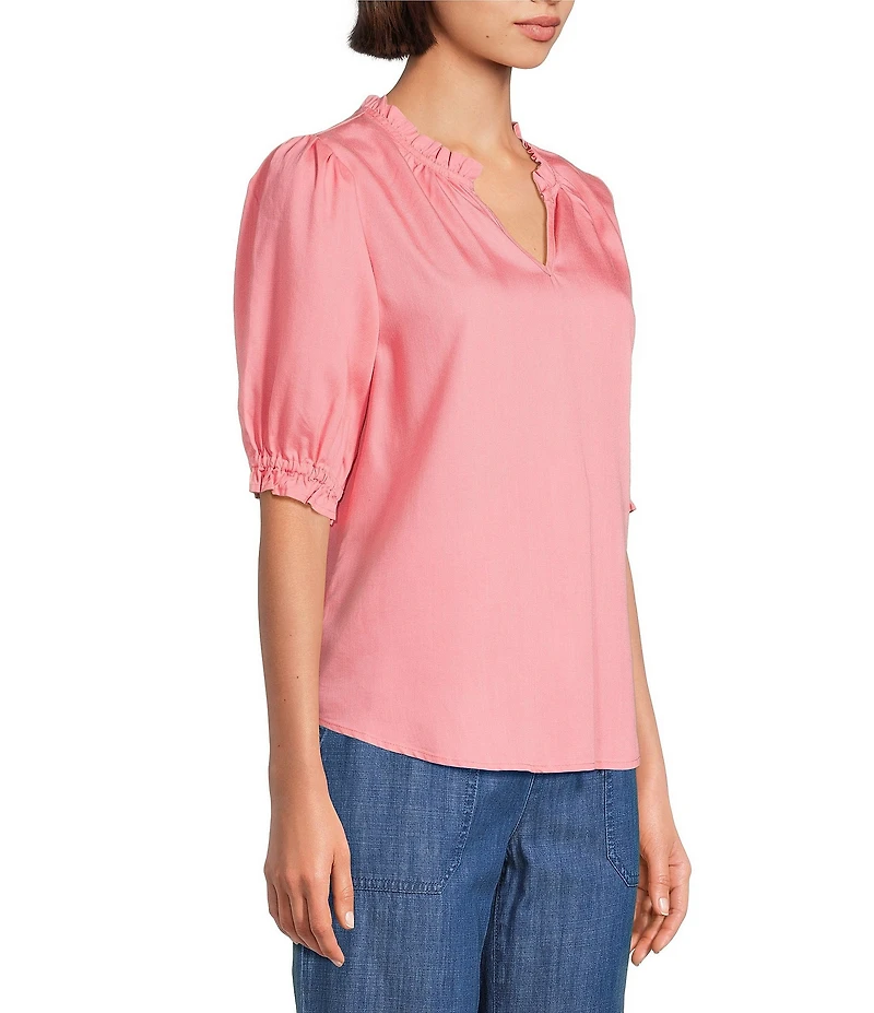 Nurture Elbow Sleeve Notch Neck Top