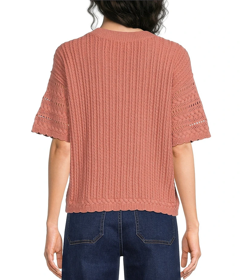 Nurture Elbow Sleeve V-Neck Sweater Top