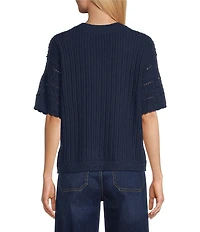 Nurture Elbow Sleeve V-Neck Sweater Top