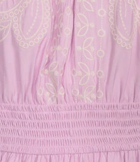 Nurture Embroidered Puff Sleeve V-Neck Maxi Dress