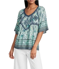 Nurture Embroidered Short Sleeve V-Neck Top