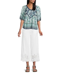 Nurture Embroidered Short Sleeve V-Neck Top