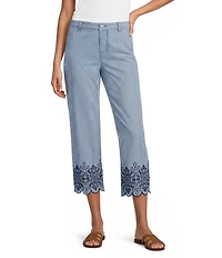 Nurture Eyelet Embroidered Wide Leg Crop Pants