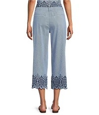 Nurture Eyelet Embroidered Wide Leg Crop Pants