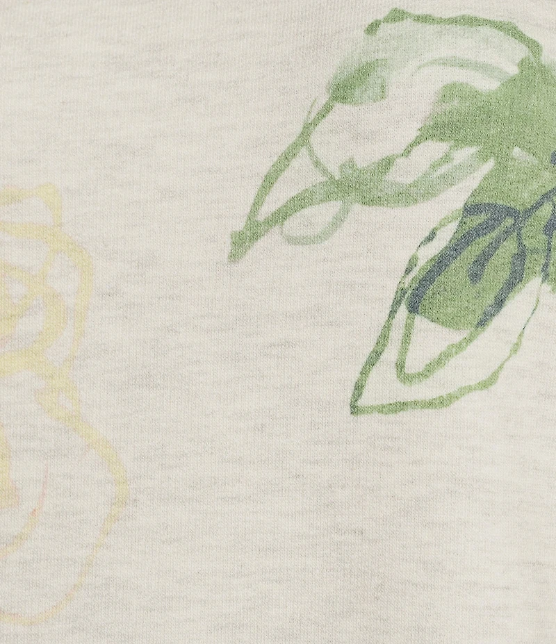 Nurture Floral Print Long Sleeve Crew Neck Knit Pullover