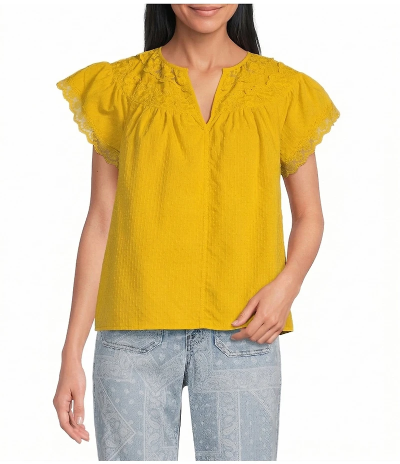 Nurture Flutter Sleeve V-Neck Top