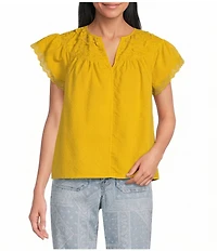 Nurture Flutter Sleeve V-Neck Top