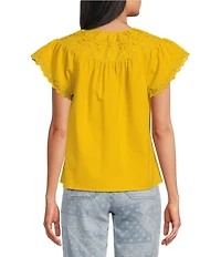 Nurture Flutter Sleeve V-Neck Top