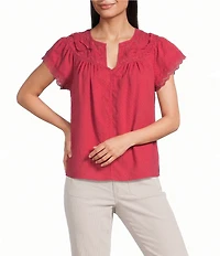Nurture Flutter Sleeve V-Neck Top