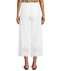 Nurture High Rise Embroidered Pull-On Wide Leg Crop Pants