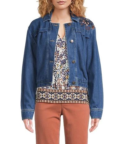 Nurture Long Sleeve Denim Swing Jacket