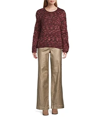 Nurture Metallic Mid Rise Patch Pocket Wide Leg Pants