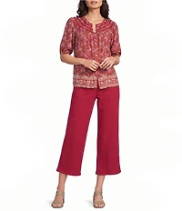 Nurture Mid Rise Flared Wide Leg Crop Pants