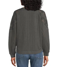 Nurture Mixed Media Crew Neck Long Sleeve Top
