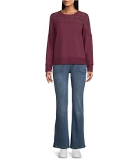 Nurture Mixed Media Lace Crew Neck Long Sleeve Top