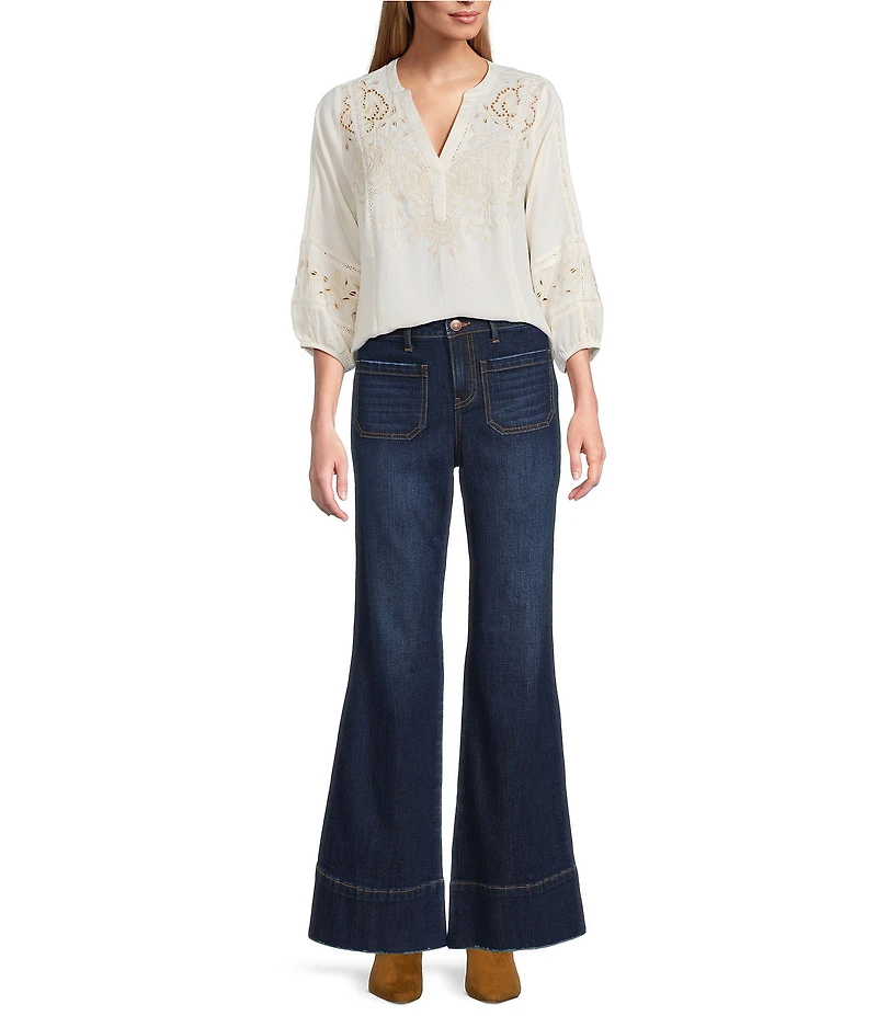 Nurture Patch Pocket High Rise Flare Jeans