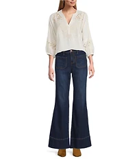 Nurture Patch Pocket High Rise Flare Jeans