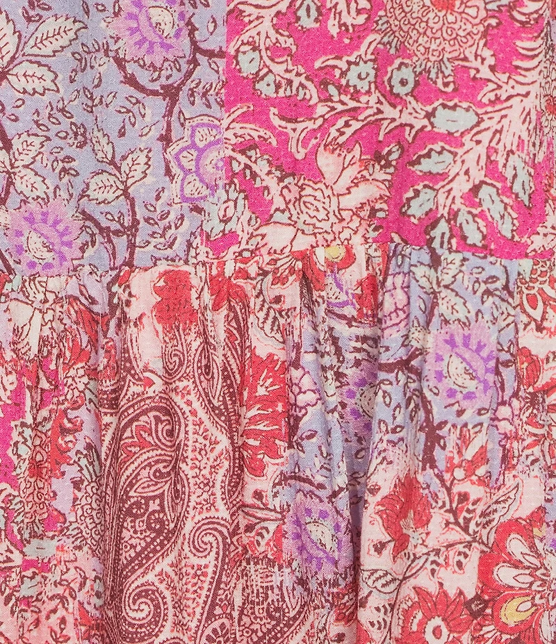 Nurture Patchwork Flutter Sleeve V-Neck Dress