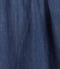 Nurture Petite Size Denim 3/4 Sleeve Smocked Yoke Top