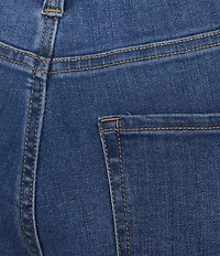 Nurture Petite Mid Rise Embroidered Straight Ankle Jeans