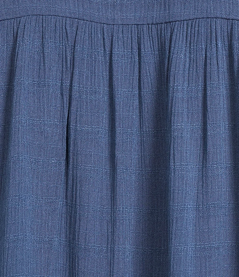 Nurture Petite Mixed Media Lace Y-Neck Long Sleeve Top