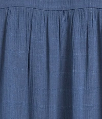 Nurture Petite Mixed Media Lace Y-Neck Long Sleeve Top