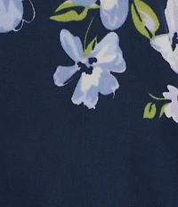 Nurture Petite Navy Floral Printed Long Sleeve V-Neck Sweater